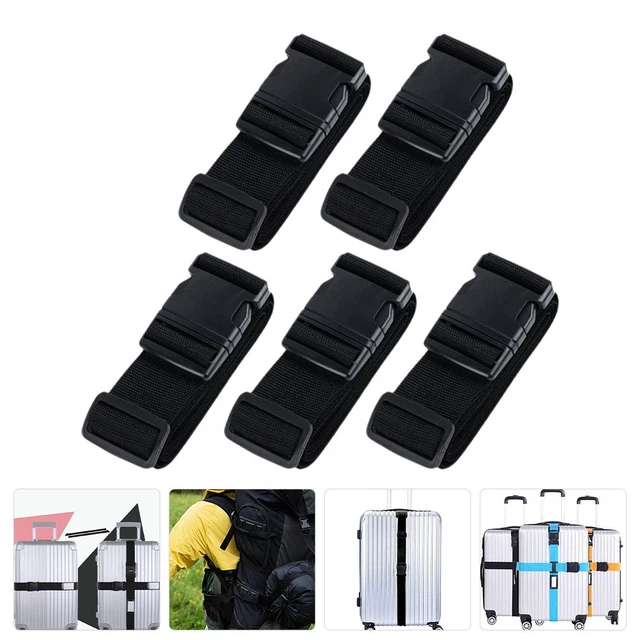2 Cinghie Elastiche Per Bagagli Regolabili - Fissaggio Valigia Personalizzabile, Colori Nero E Arcobaleno, Accessori Da Viaggio