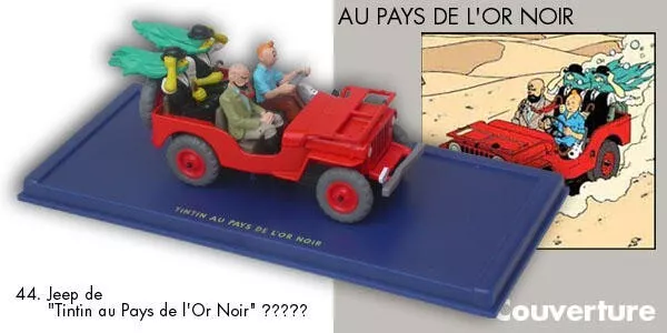 Voiture Tintin Numero 44 Jeep Willys Mb Au Pays De L'or Noire 1/43