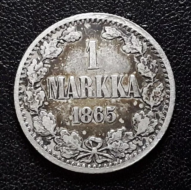 FINLANDE 1 Markka aigle bicéphale 1865 Helsinki en argent