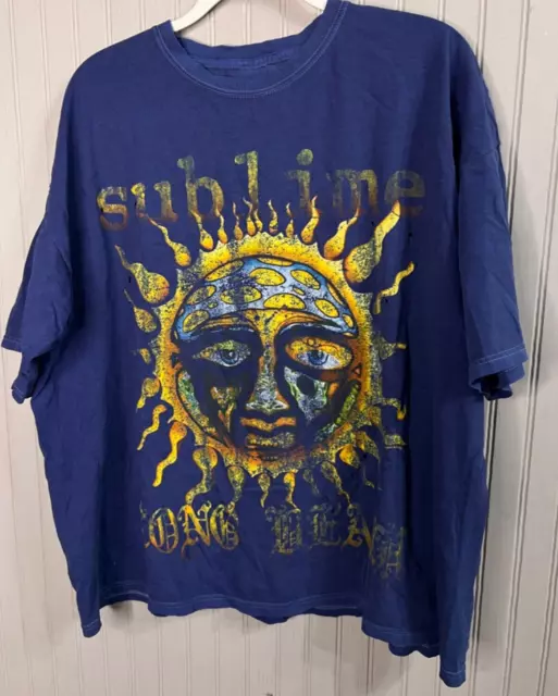 Urban Outfitters SUBLIME Womens TSHIRT XL 18 Oversized Blue Sun Distressed NWOTS