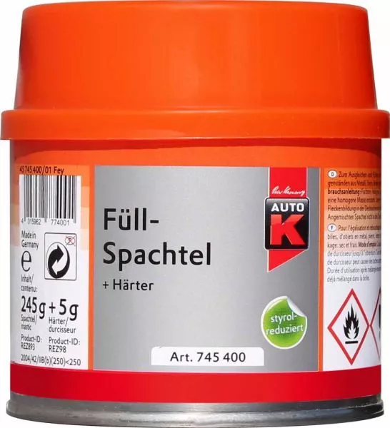 Auto-K Füllspachtel + Härter 250 g Spachtel Spachtelmasse