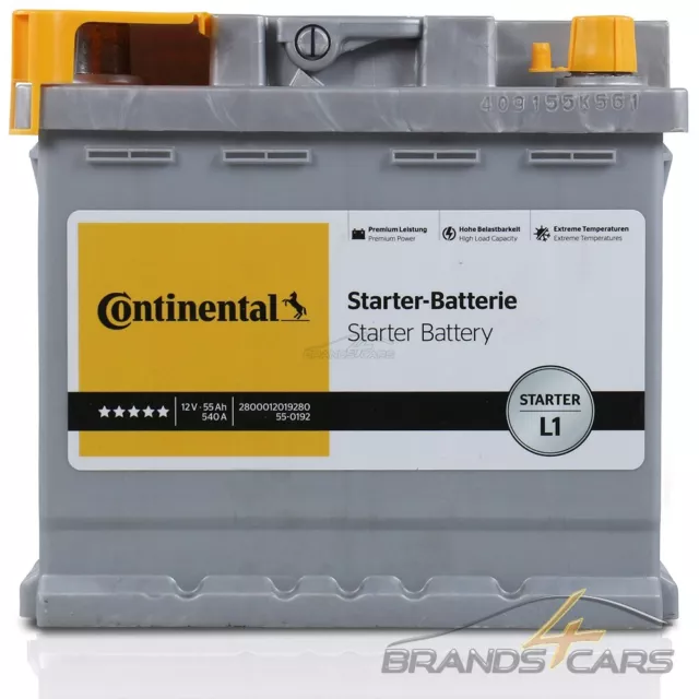 CONTINENTAL AUTOBATTERIE 12V 55Ah STARTERBATTERIE 540A L1