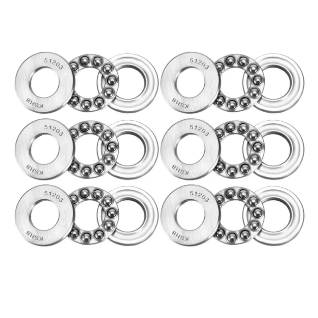 6pc 51203 Single Direction Poussée Roul. bille 17mmx35mmx12mm Chrome Acier