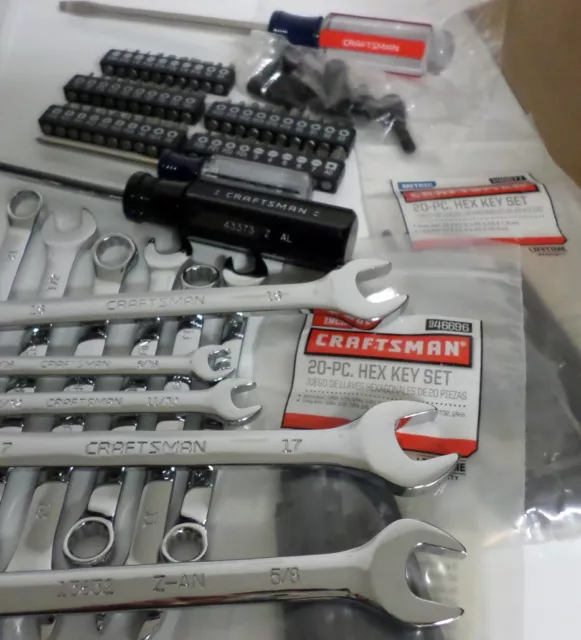 NEW Craftsman 114pc Tool Set: Screwdrivers + 60 Bits, 11 Wrenches, 40 Hex Keys