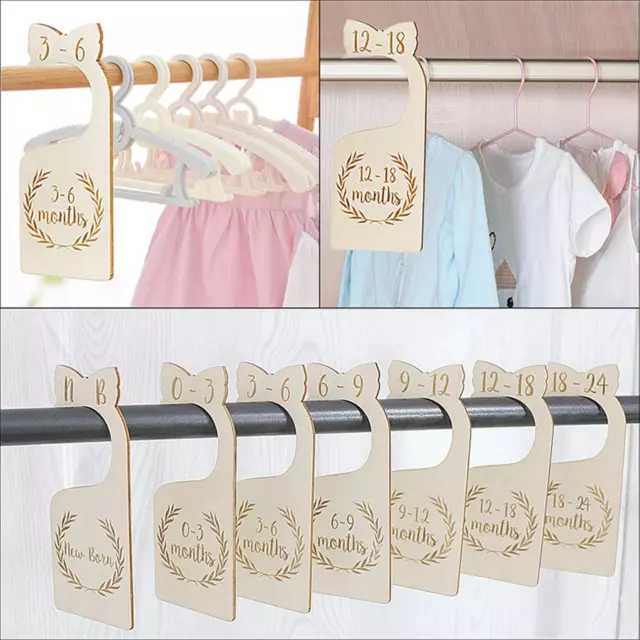 7Pcs Baby Clothes Size Hanger Organizer, Nursery Closet Age Dividers Baby Size