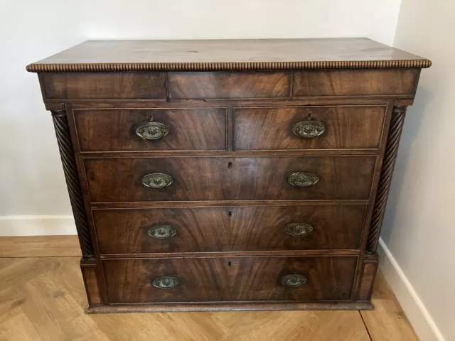 Antique Mahogany chest of drawers with secret drawer.