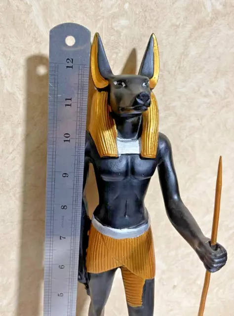 Ebros Anubis Egyptian God afterlife Handmade Statue -Stone gold * Black -13 inch