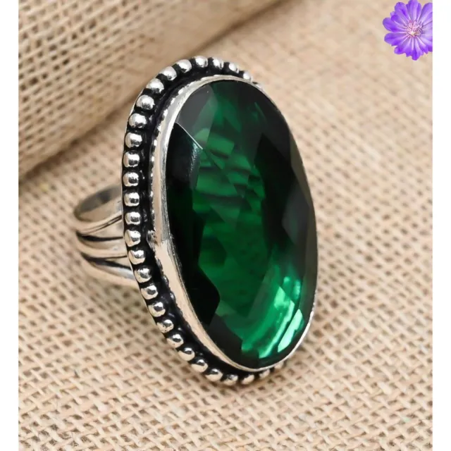Chrome Diopside Gemstone 925 Sterling Silver Handmade Ring Jewelry All Size