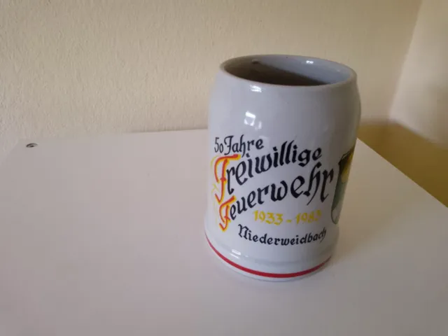 Bierkrug 50 Jahre Freiwillige Feuerwehr Niederweidbach 1933-1983