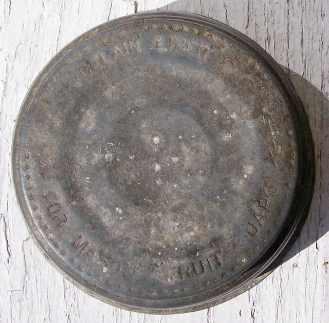  Antique Mason Jar Cover  PORCELAIN LINED CAP   -         FOR MASON FRUIT JARS
