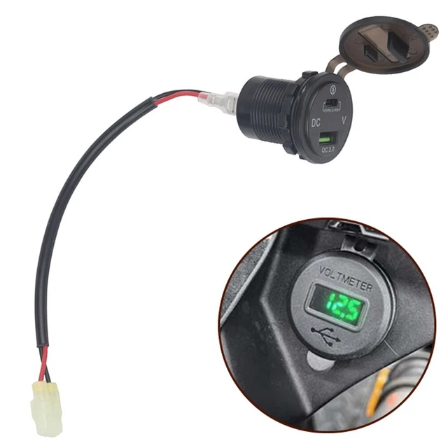 Chargeur USB Pour Moto 12 V 5 V - Pour Chargeur De Moto 2,1 A 12 V 5 V Pour Chargeur De Moto 21 A 12 V Avec Voltmetre Led Thermometre Daffichage 90690736