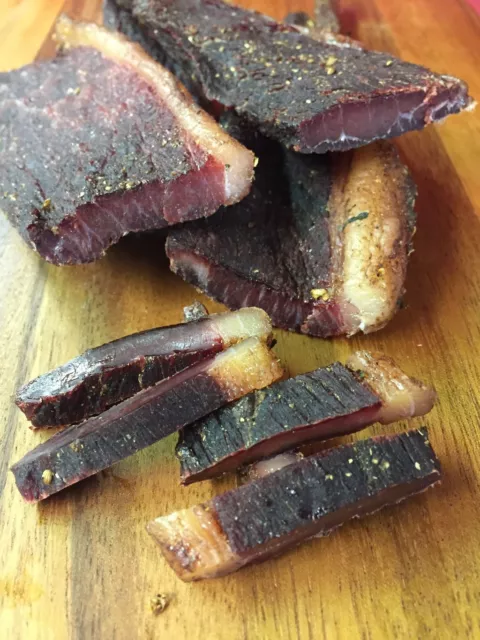 100 Gramm Biltong Beef Jerky  -Original mit Fettrand- Namibia Probierpackung