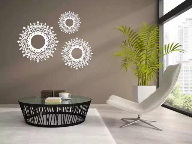 Panneaux Décoratifs Ajourés, Lot De 3 Rosettes, Beau Décor Mural 3D, Ornement, B