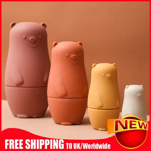 Color Size Matching Toys Gifts Montessori Toy for Boys Girls (Red Bear)