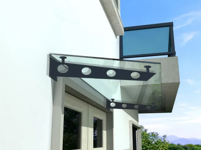 BuyLando.Shop CL-S7016 - 170 x 90 cm tettoia in vetro - tettoia - padiglione - vetro trasparente -