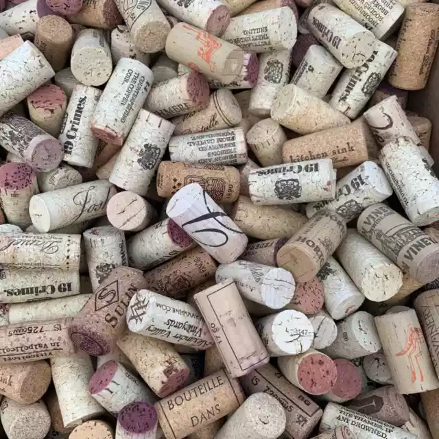 100 NATURAL WINE BOTTLE CORKS — Red White Nice Variety Crafting Wedding Recycled