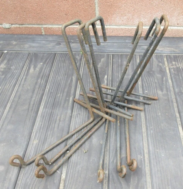6 Antique Bracket Shelf Fence Wall Hangers Wrought Iron