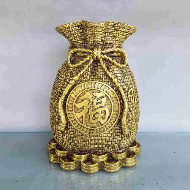 Chinese Copper Hand Carved Exquisite Fudai Statues 10741