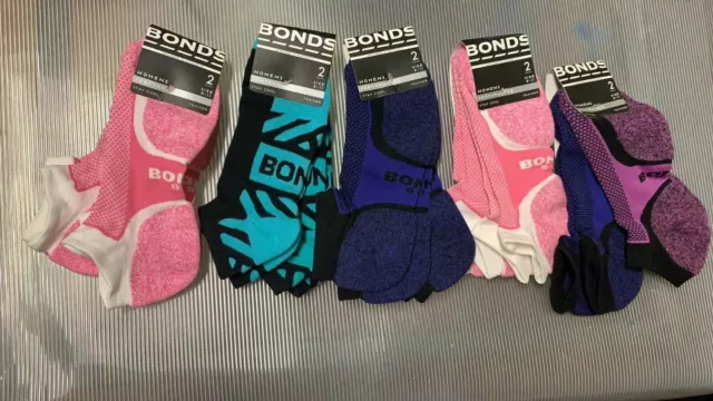 10 Pairs BONDS WOMEN'S performance stay cool trainer LOW CUT SOCKS Size 8-11