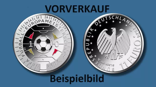 11 Euro Silbermünze Deutschland 2024 * UEFA Fußball Europameisterschaft *