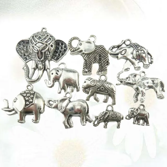 20 PIEZAS COLLARES Animales Dije Elefante Colgantes Fabricación de