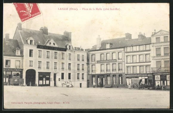 CPA Laigle, Place de la Halle, Cote Sud-Est 1908