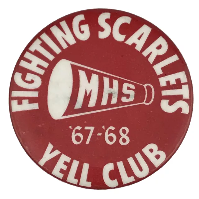 Mankato Scarlets Vintage Pin Button Football Minnesota 67-68 Yell Club MHS 60s