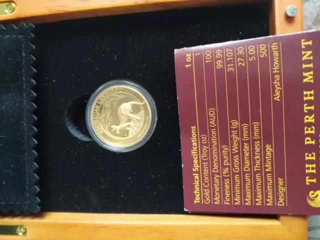 Pièce monnaie Or 100 Dollars kangaroo Australia gold Proof Perth Mint 1 Oz Once 2