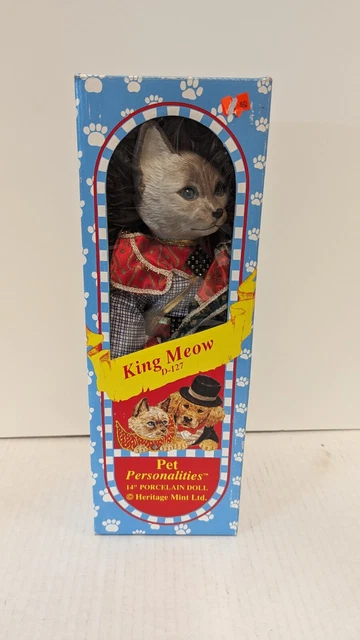 14" 1994 Heritage Mint Pet Personalities King Meow Cat Doll Porcelain Siamese