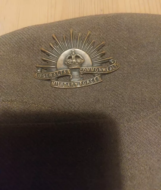 Original WW2 Australian O/R's Side Cap, Dated 1943, Sized 7 1/2, Rare