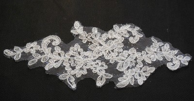 Avoria Lustrini Avorio Floreale Pizzo Applicazione Cucire Tulle Motivo Toppa Cucito 