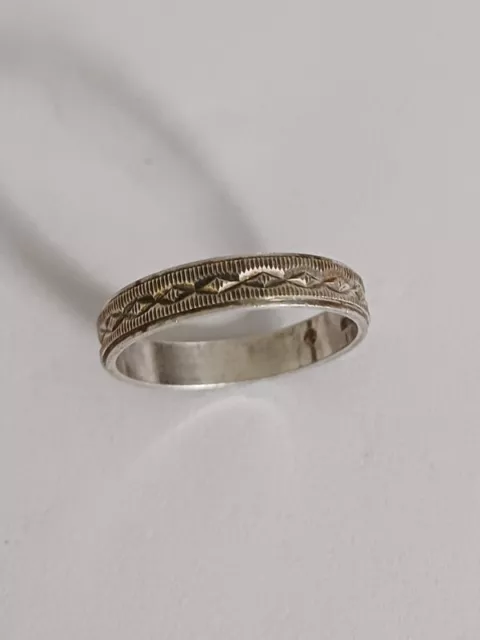 Bague mixte alliance anneau argent massif 925,T.63 ,ref:LS 14