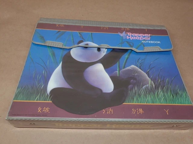 Vintage Mead Trapper Keeper Notebook Panda Bear Butterfly Binder With Folders