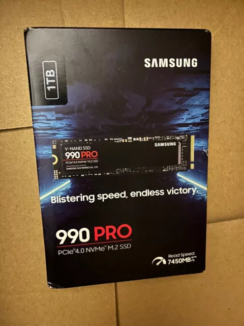 Versiegelt Samsung 990 Pro PCle 4.0 NVMe M.2 SSD 1TB Brandneu UK Lagerbestand