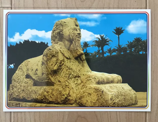 Vintage 1950’s Giza Sphinx Of Sakkara Egypt Postcard Printed In Egypt Pharaoh