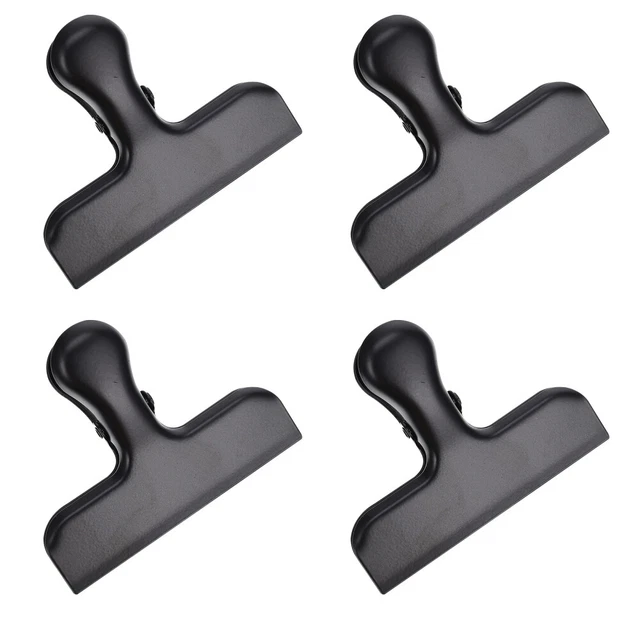 4 pz clip per sigilli in acciaio inox clip per chip clip per carta nera leggere