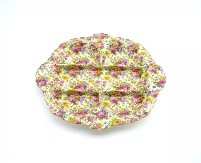 Antique Royal Winton Grimwades Summertime Chintz Crudités Platter