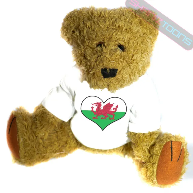 Wales Love Heart Flag Novelty Gift Teddy Bear