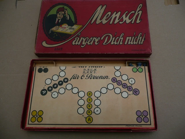 ORIGINAL ALTES * Mensch ärgere Dich nicht * Spiel, D. R. G.M. + D. R. W