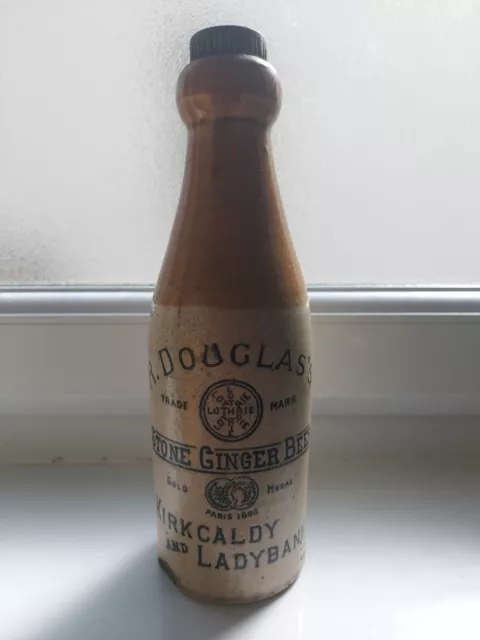 Early Edwardian R. Douglas Kirkcaldy & Ladybank Pictorial Old Ginger beer bottle