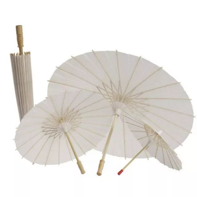 1x DIY White Paper Parasol Umbrella Wedding Japanese Party Gifts Crafts Projects