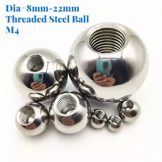 Screw Nut Cap Drilling Solid Stainless Steel Metric M4 Thread Steel Ball 1/2Hole