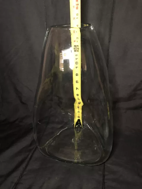 Vintage Blenko Clear Glass Handmade Tall Floor Vase W/ Original Label