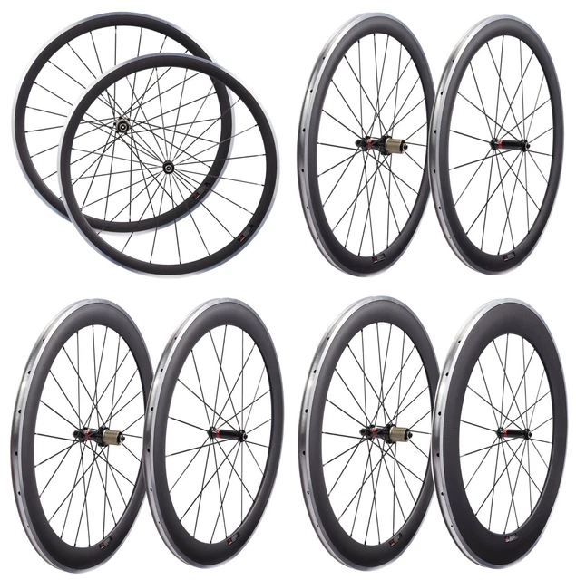Carbon Wheels with Alloy Brake Track Powerway  AS511/FS522 Road Bike V-brake Hub