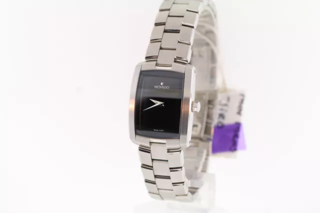Ladies Movado 0605378 ELIRO Stainless Steel Black Dial Watch