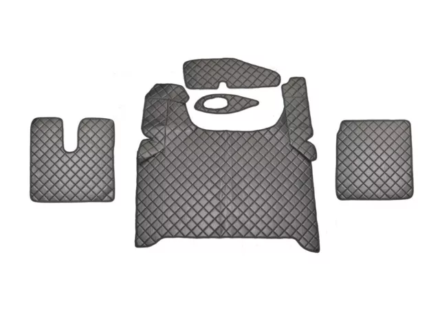 1 Kit Camion Tapis de Sol Eco-Cuir Housses pour Man Tgx à Partir 2020 Gris Foncé