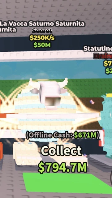 ROBLOX STEAL A Brainrot La Vacca Saturno Saturnita Secret 250k Per Second £4.46 - UK