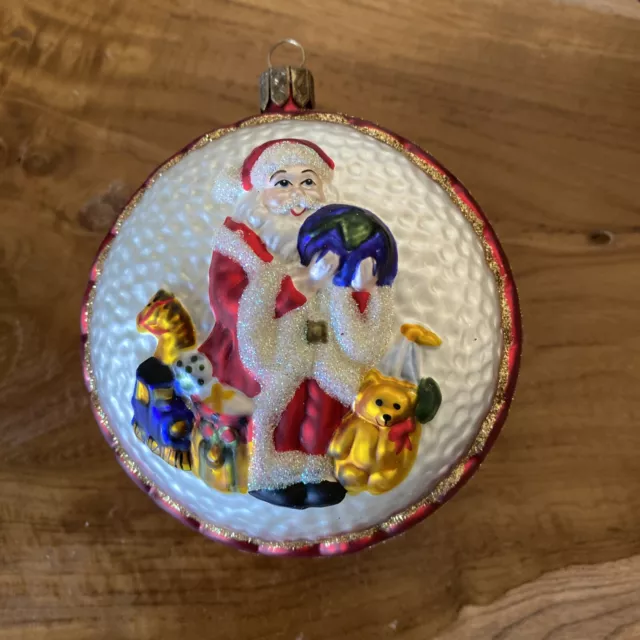 Vintage Waterford Christmas Two Sides Santa Claus Ornament