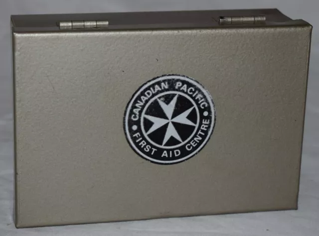 Vintage Canadian Pacific Railroad First Aid Kit - Metal - Railway