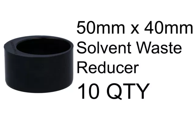 10 Pack Reducer 50mm x 40mm Soil Pipe Solvent Weld Waste Black DAVANT PWR4050B